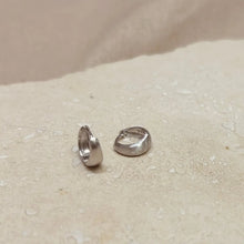 Load image into Gallery viewer, Brushed Gold Vermeil / Sterling Silver Matte Huggies
