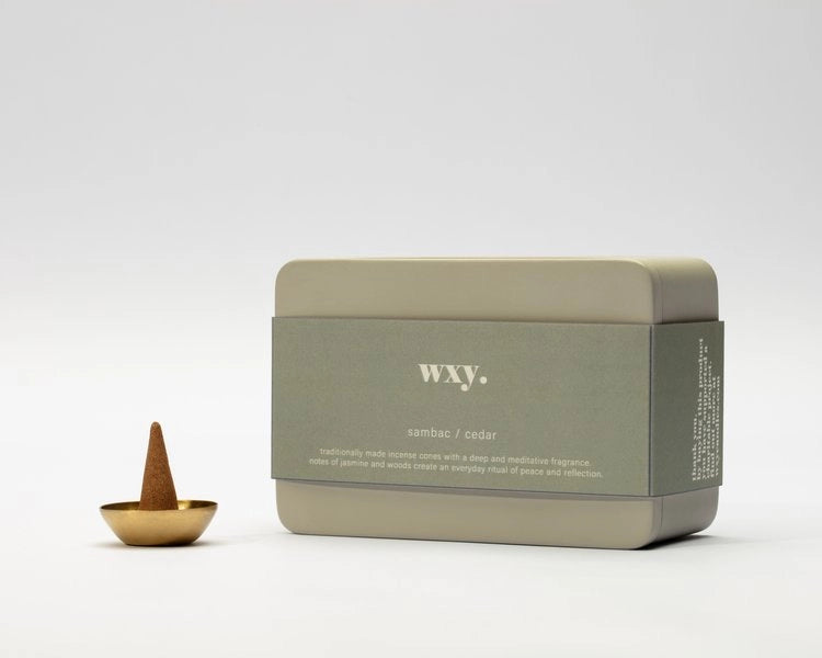 wxy. Incense Cone Box - Amber | Cedar